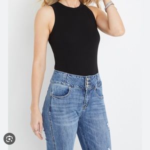 Maurices high neck sleeveless bodysuit black